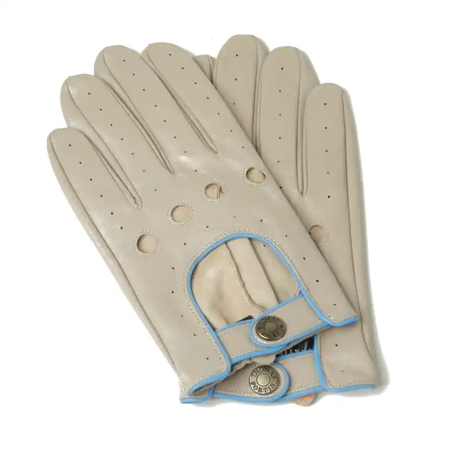 Ivory Leather Touch Screen Driving Gloves