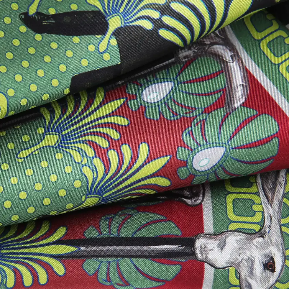 Thumbnail: The Oscar Silk Neckerchief – Jungle Tones 55cm