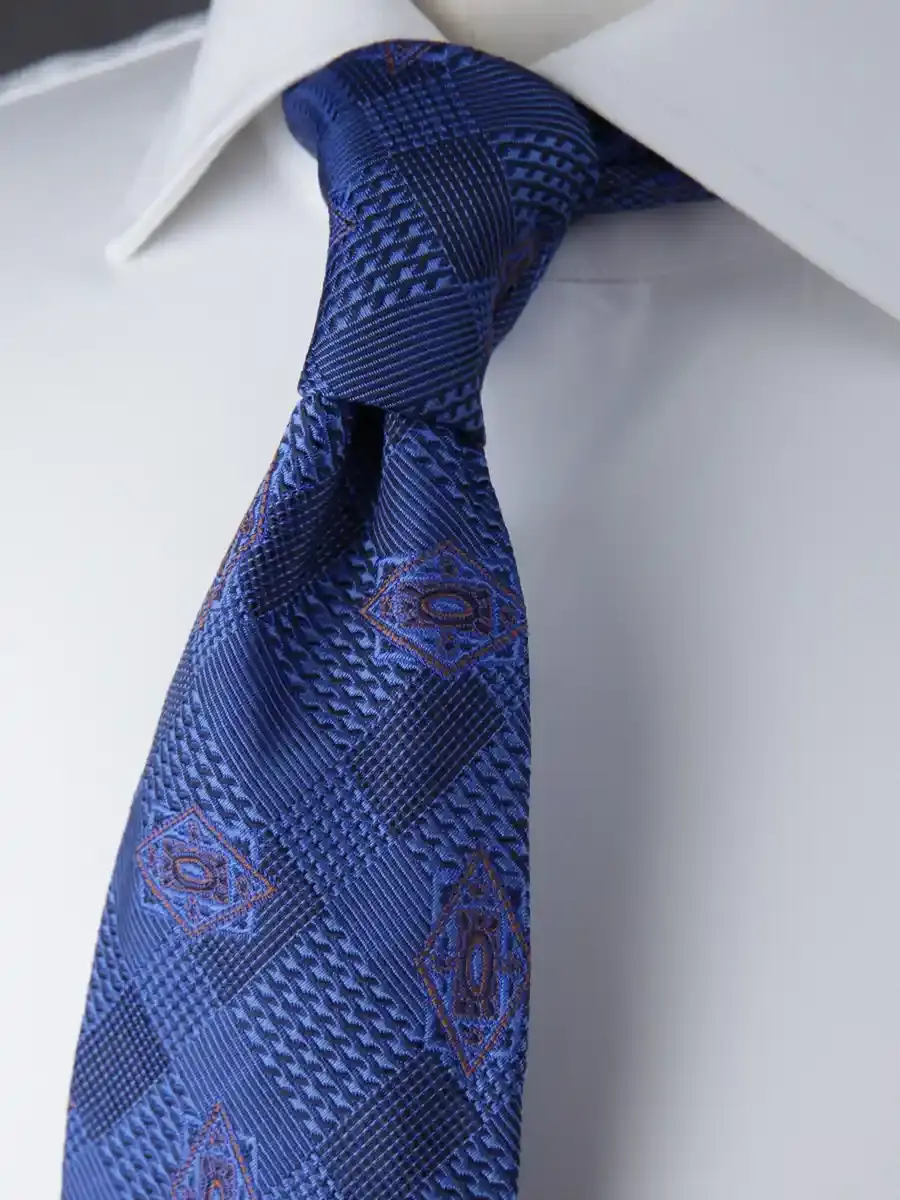 Thumbnail: Trentino Diamonds Blue Italian Silk Tie