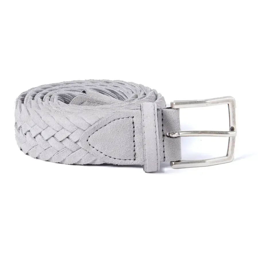 Thumbnail: Light Grey Suede Braided Belt
