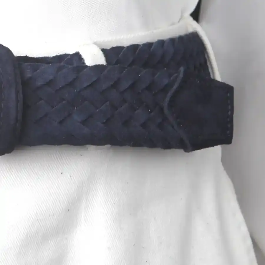 Thumbnail: Navy Suede Braided Belt