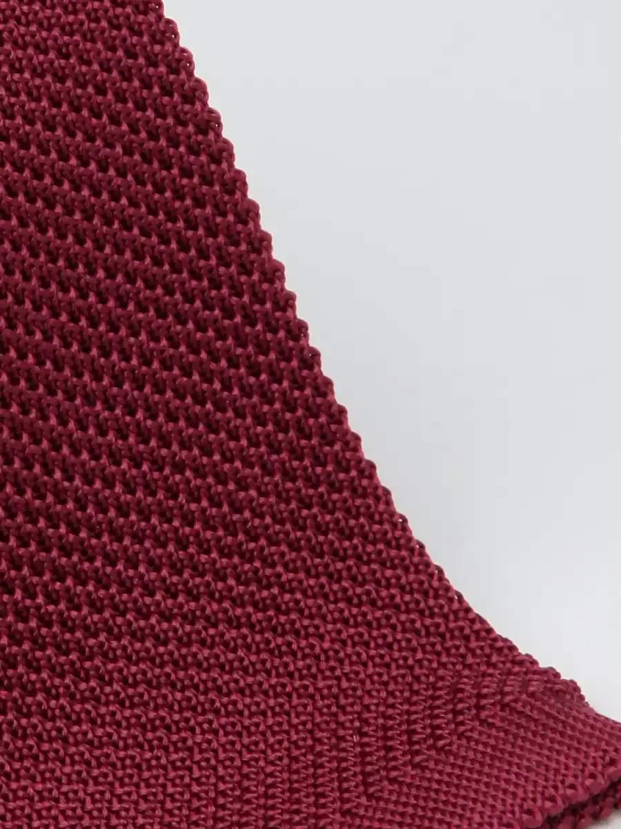 Thumbnail: Cranberry Silk Knitted Tie