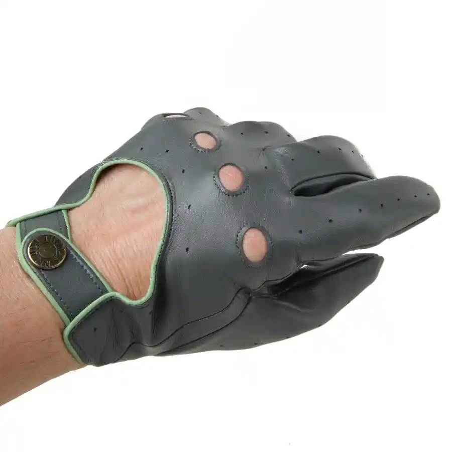 Thumbnail: Grey Leather Touch Screen Driving Gloves