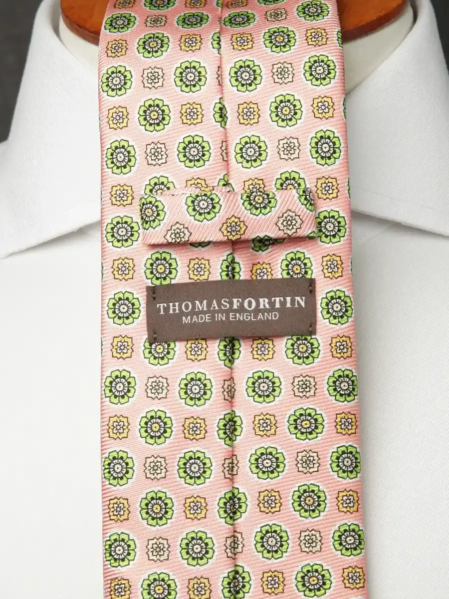 Thumbnail: Hampton Salmon Pink Medallion Silk Tie