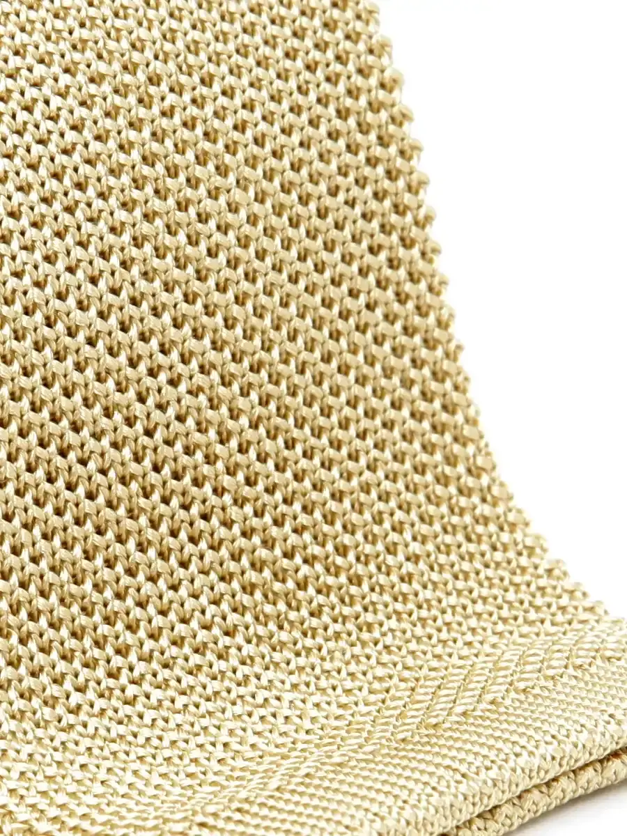 Thumbnail: Old Gold Silk Knitted Tie