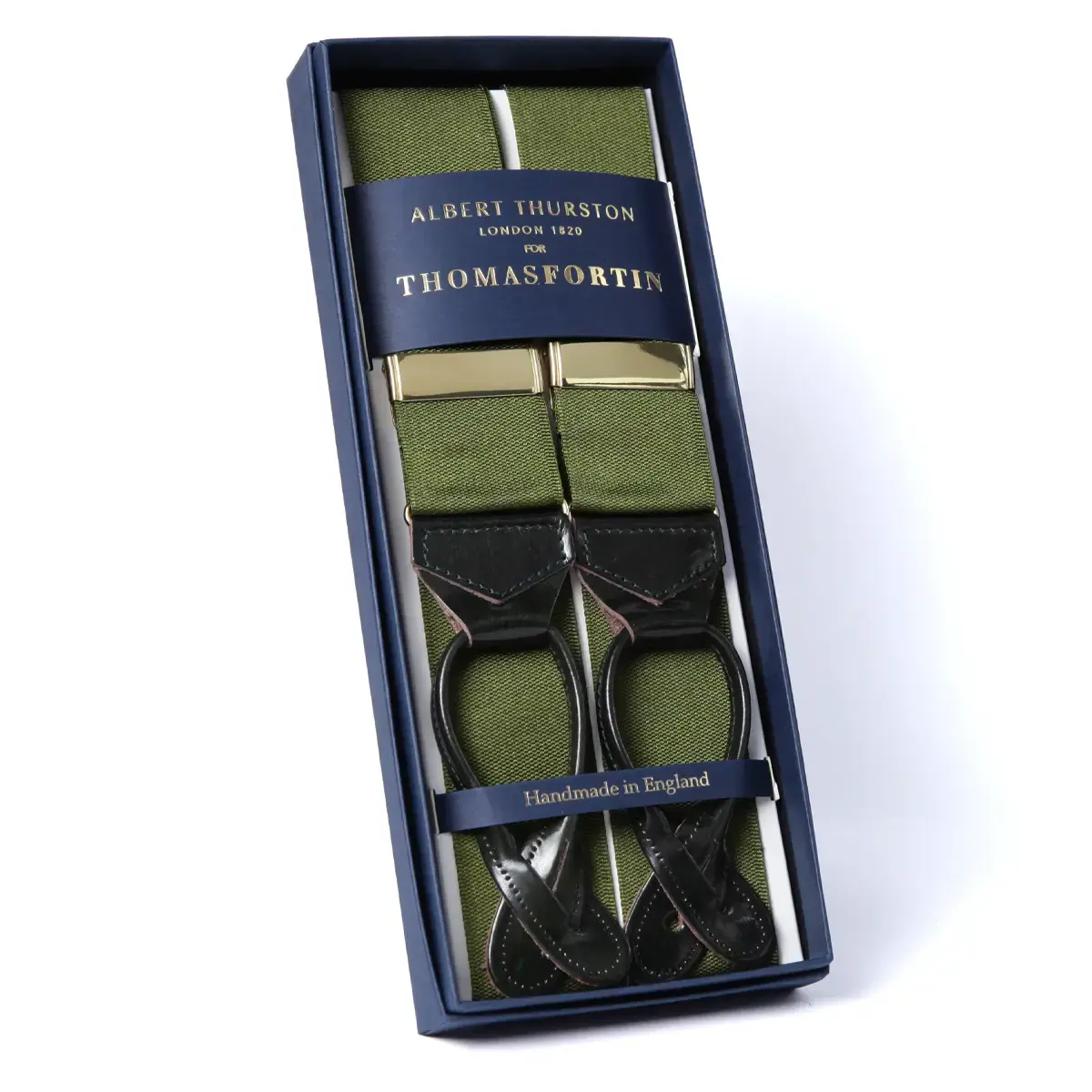 Green Braces with Green Patent Leather Ends
