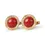 Thumbnail: Carnelian coloured dome on gold plate cufflinks