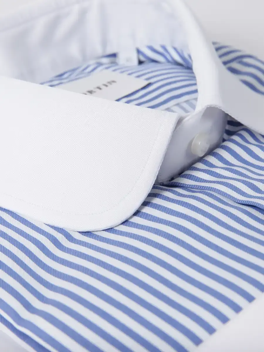 Thumbnail: Contrasting Club Collar Bengal Stripe Shirt