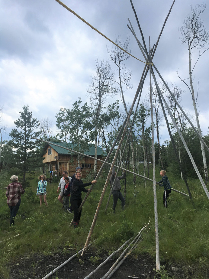 Oh Canada! Teepee Building at Eagle Bear Lodge