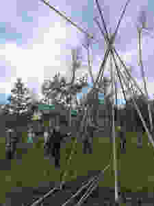 Stage 1 -Teepee Putting up poles