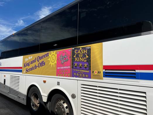 Commuter bus with a side ad