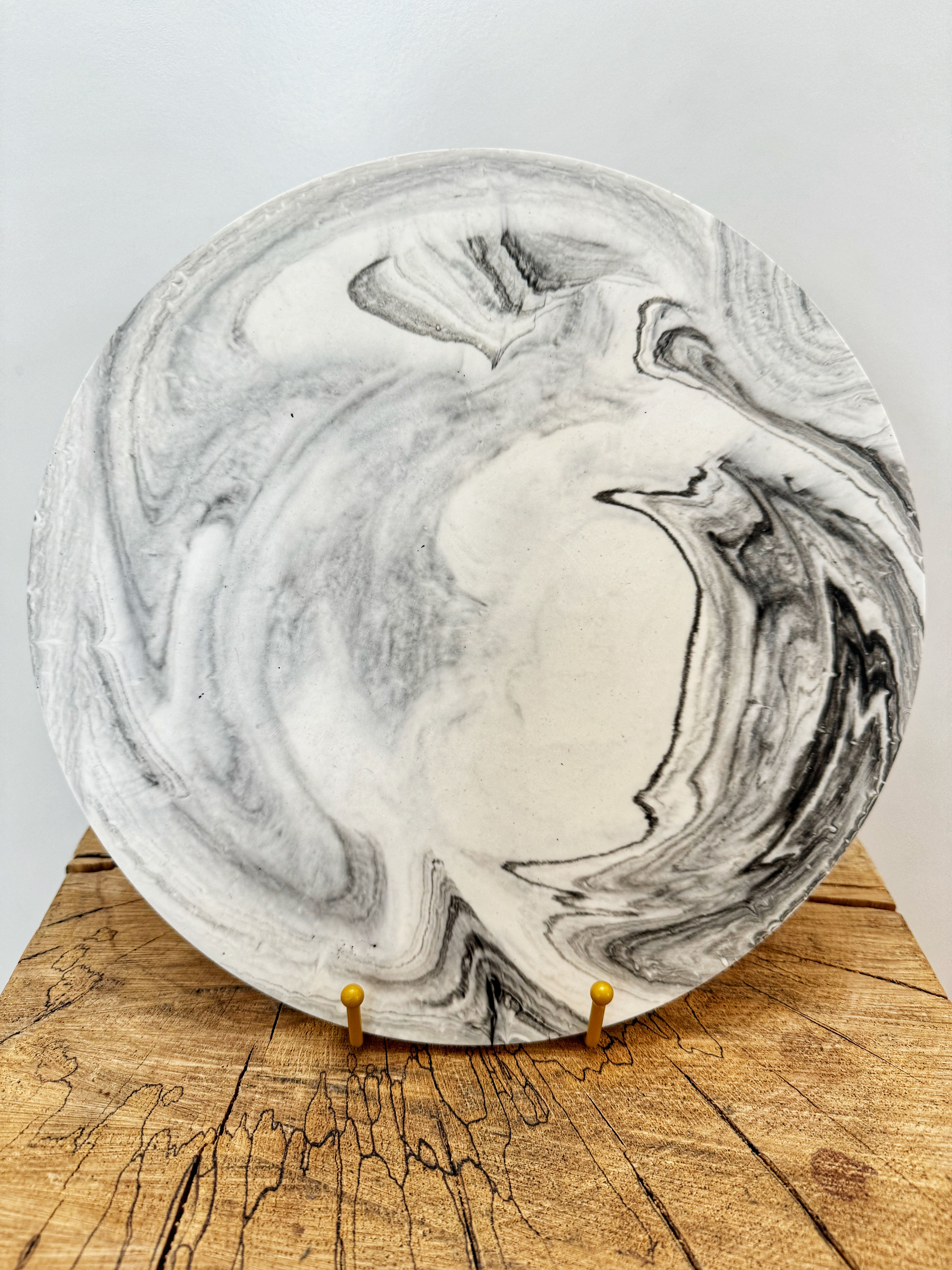 Plateau "First Love" marbré gris