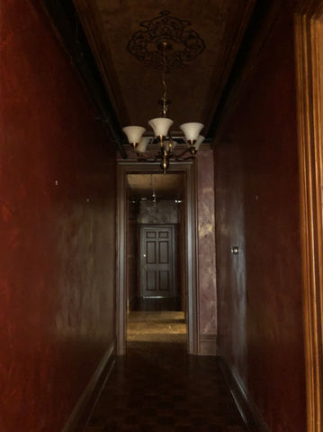 Hallway before wallpaper removal