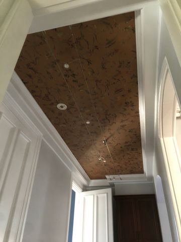 Hallway ceiling wallpaper job