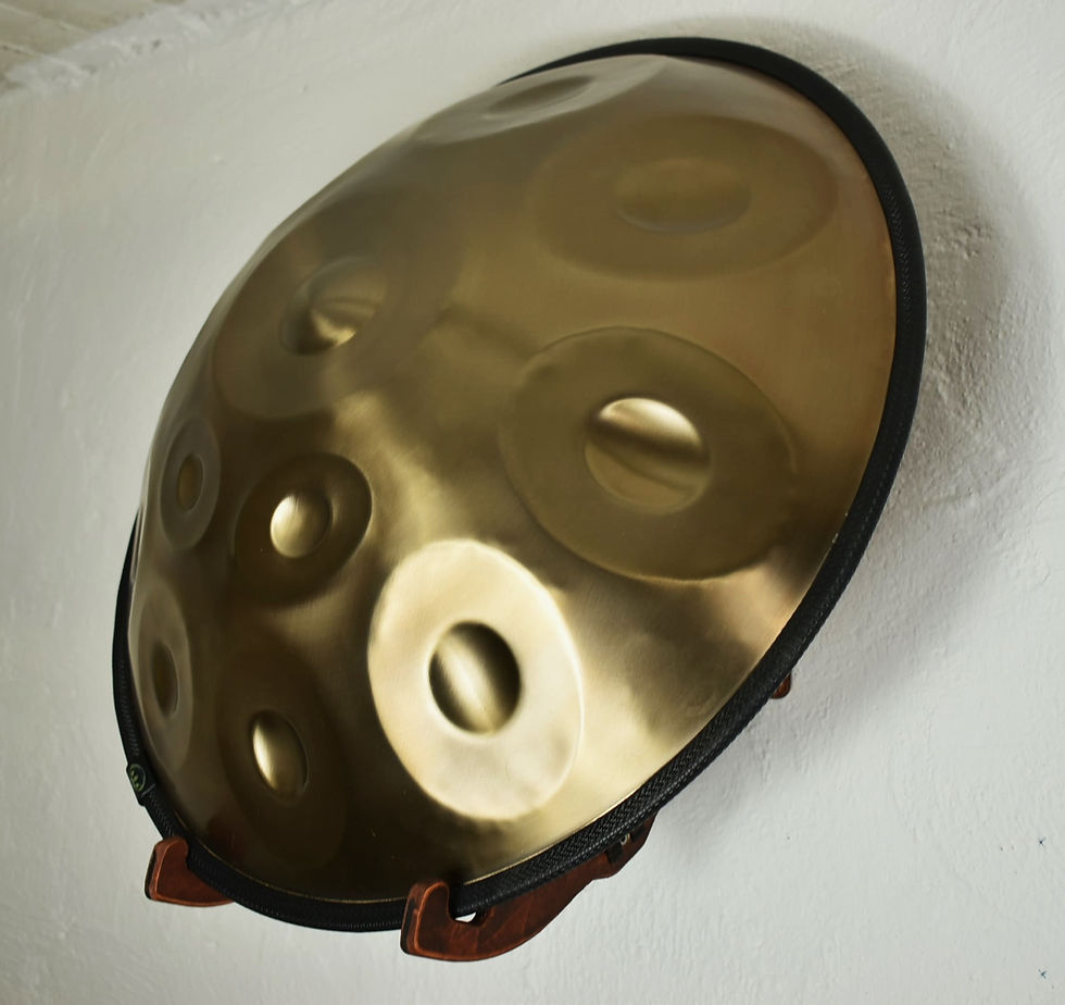 Thumbnail: Handpan - Wandhalterung Komplettset - kl. Modell - Holz/dunkelbraun