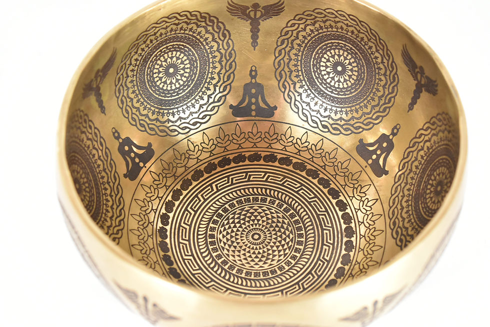 Miniaturbild: Klangschale Herz - Lasergravur - Torus Yantra/Mandala - 715 gr. 16 cm Meditation