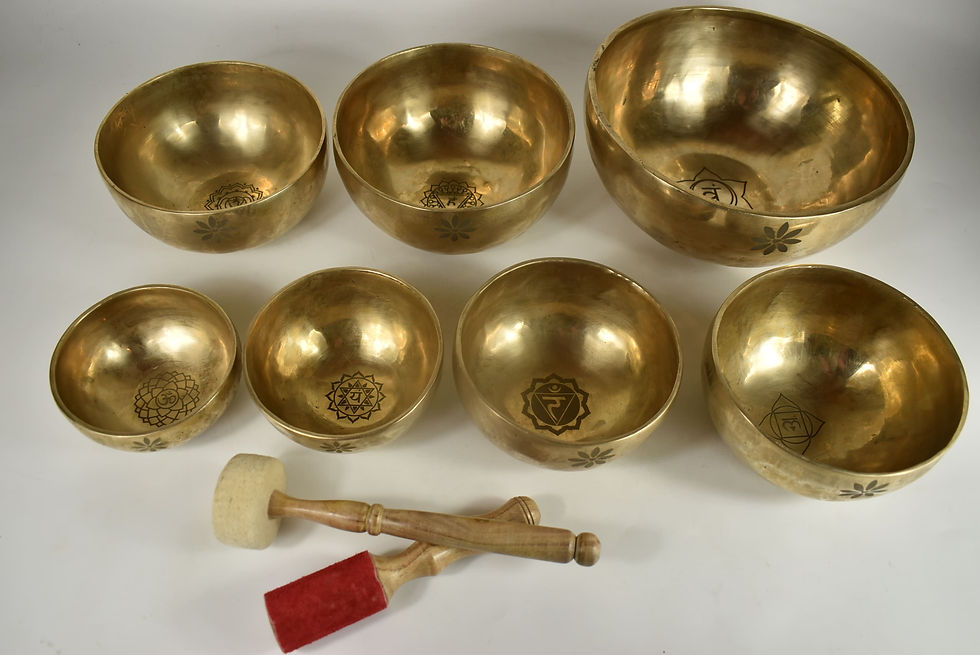 Klangschalen 7er Set groß 6,5 kg - Chakra Set - Klangmassage Meditation
