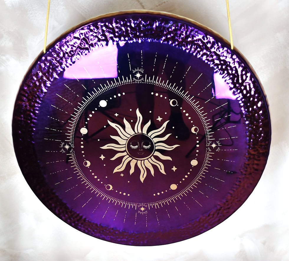 Miniaturbild: Neusilber Gong - Sonne/Mondphasen - violett  - ⌀ 32 " / 80 cm - Tam-Tam-Gong