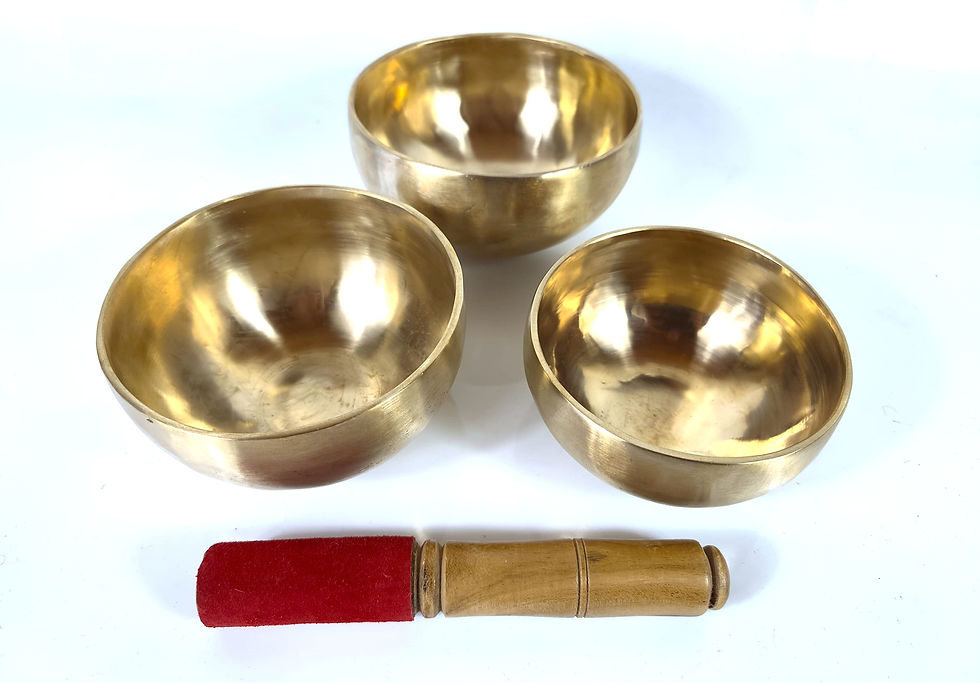 Thumbnail: Klangschalen 3er Set 1139 gr. - Meditation und Klangtherapie - matt