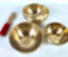 Klangschalen 3er Set 1478 gr. - Meditation und Klangtherapie - matt - Video MP3