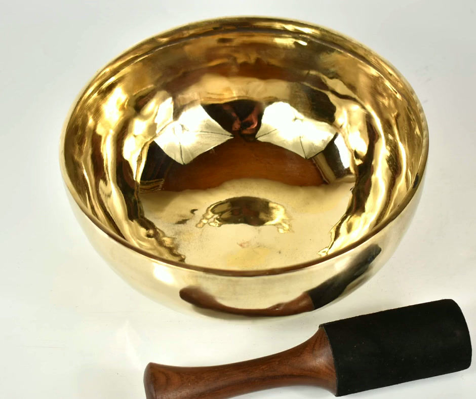 Klangschale Bauch/Solarplexus - 1498 gr. 23 cm poliert - Klangmassage Meditation - Video/MP3