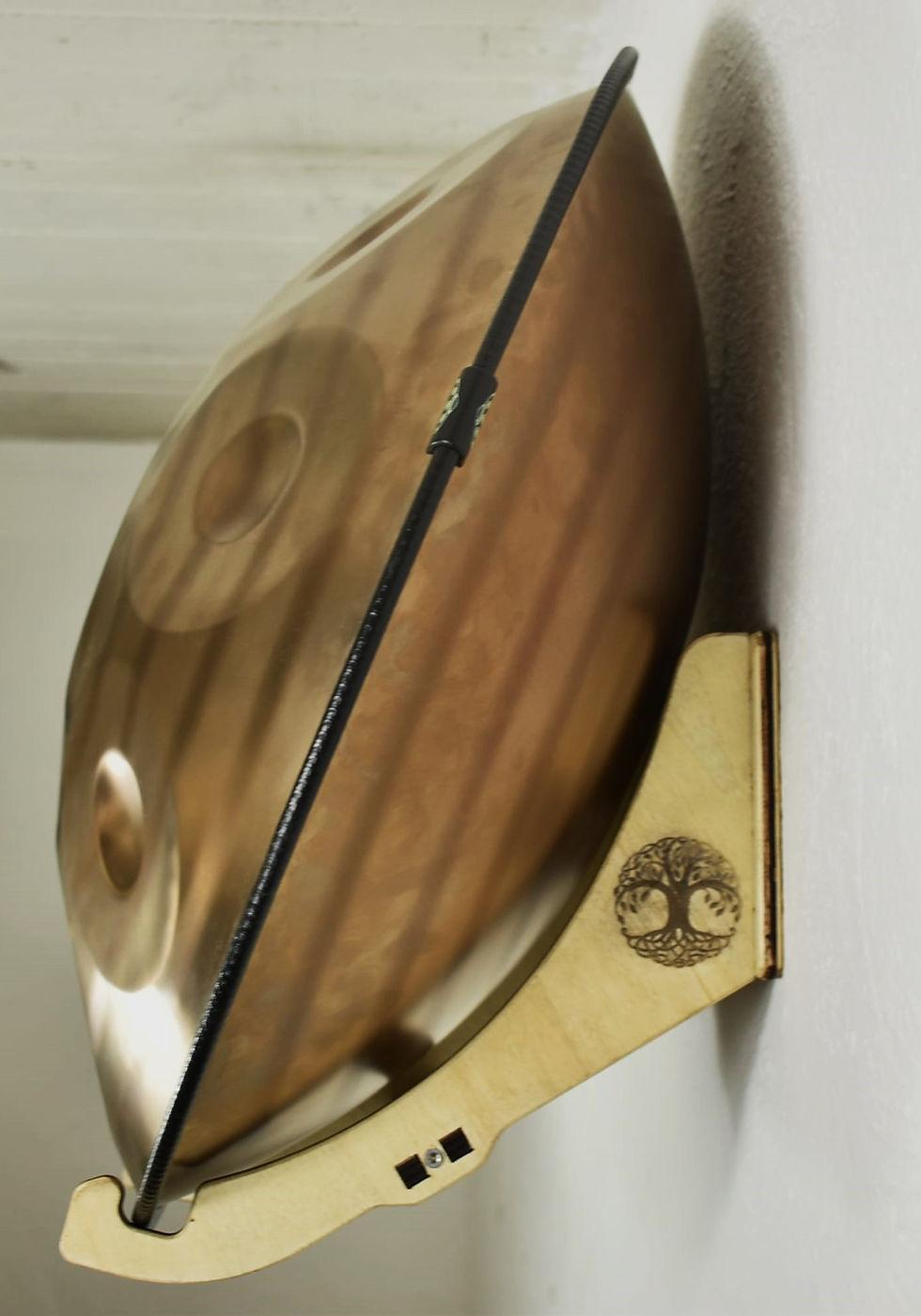 Thumbnail: Handpan - Wandhalterung Komplettset - kl. Modell  - Baum des Leben -  Holz/naturHandpan - Wandhalterung Komplettset - kl. Mod