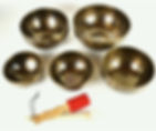 Klangschalen 5er Set - antik Style - 4,9 kg - Klangtherapie u. Meditation - Video