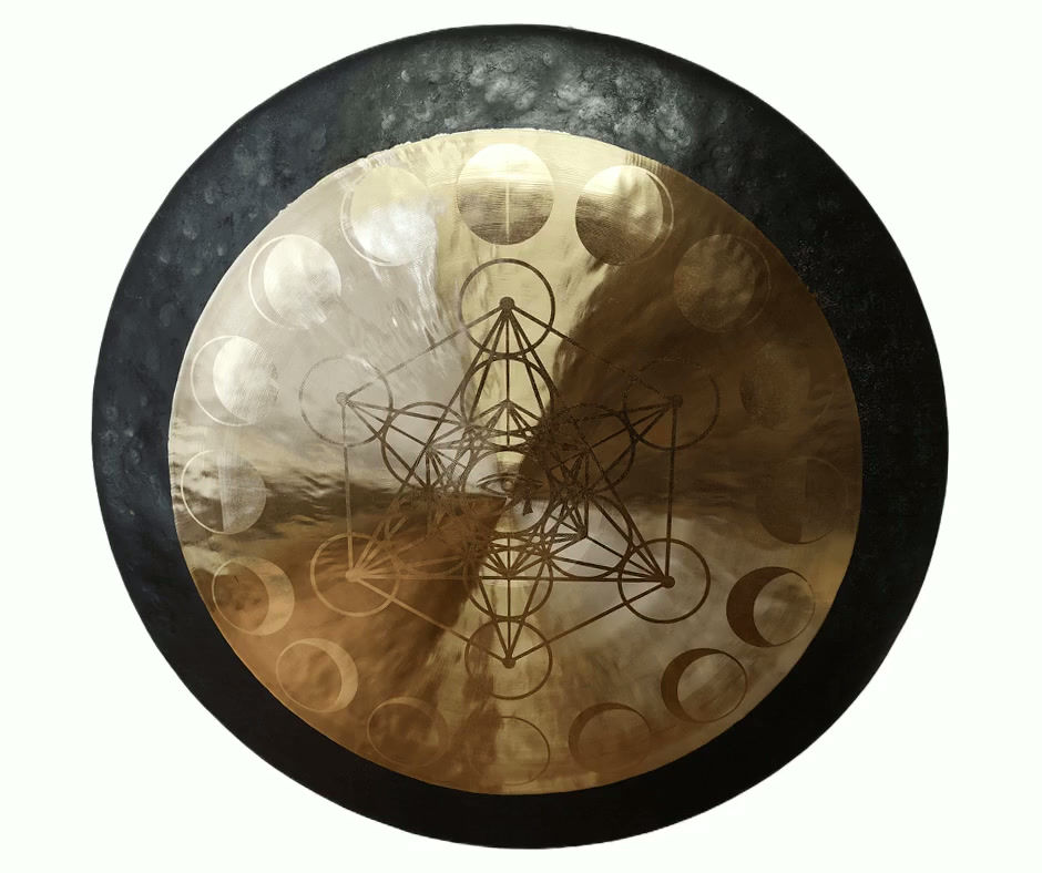 Tam-Tam Gong Chao-Gong - Metatron Cube Gravur - 24" 60 cm Therapiequalität - Video MP3