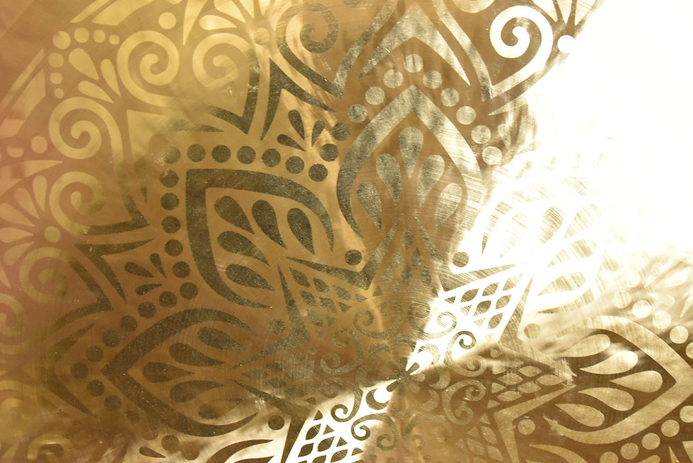 Miniaturbild: Feng Gong/Wind-Gong - golden Mandala  38"/95 cm ⌀ Klangmassage