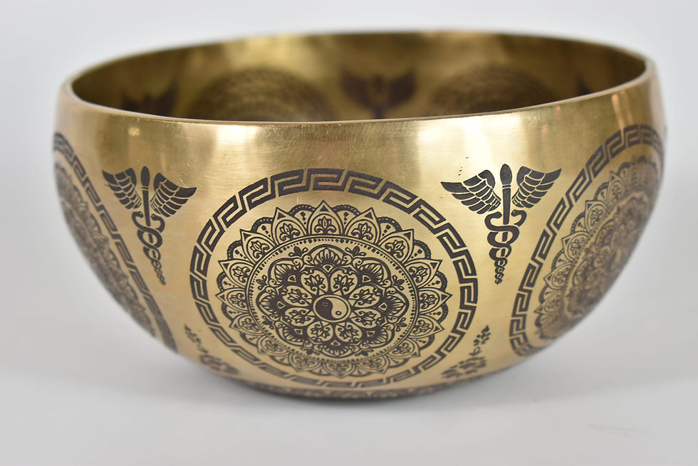 Thumbnail: Klangschale Herz - Lasergravur - Torus Yantra/Mandala - 715 gr. 16 cm Meditation