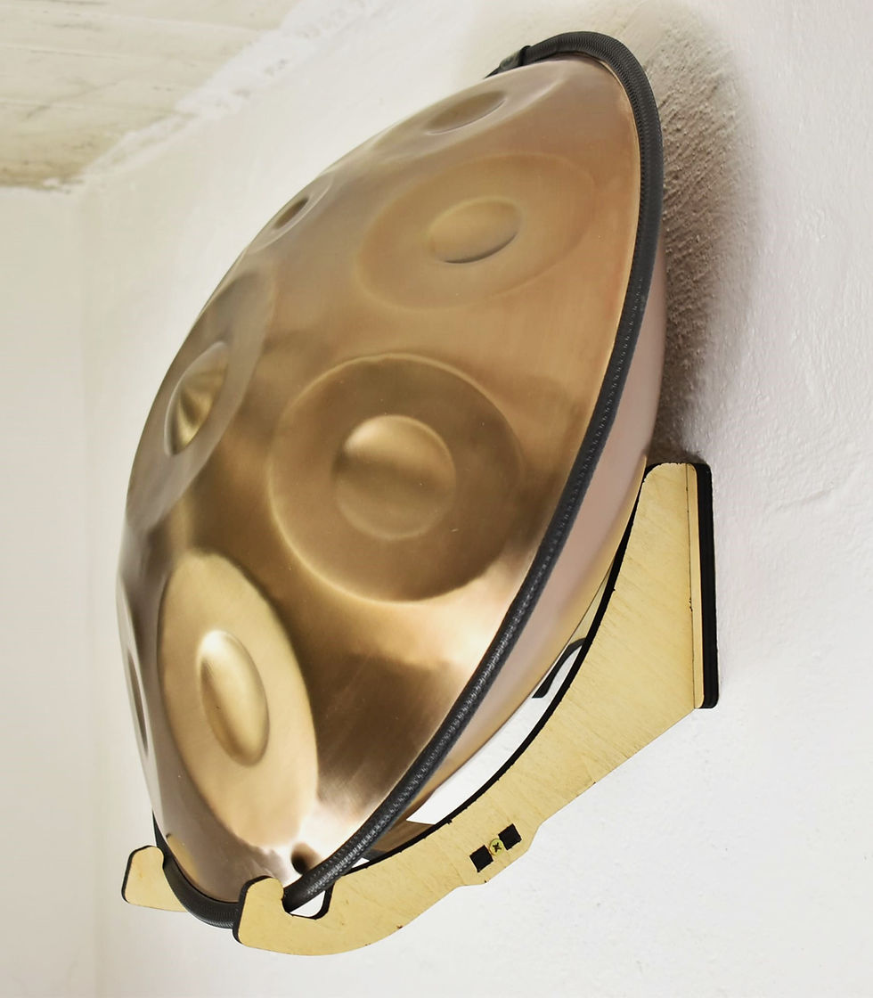 Miniaturbild: Handpan - Wandhalterung im Set - kleines Modell - Holz/natur - Klarlack finish