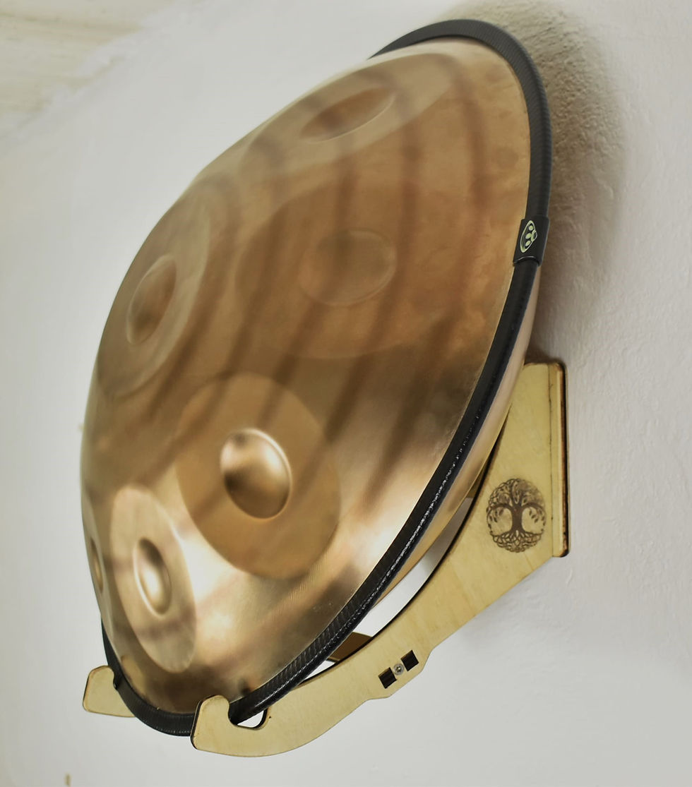 Thumbnail: Handpan - Wandhalterung Komplettset - kl. Modell  - Baum des Leben -  Holz/natur