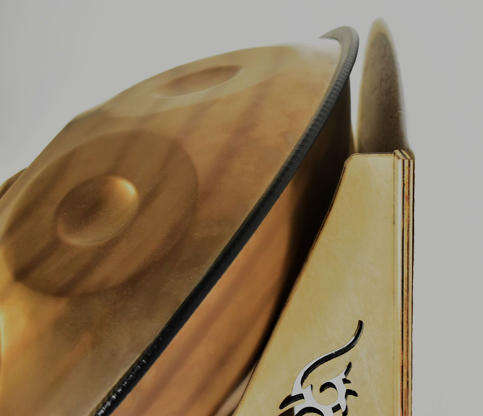 Thumbnail: Handpan - Wandhalterung Komplettset - gr. Modell - Holz/natur - Tribal