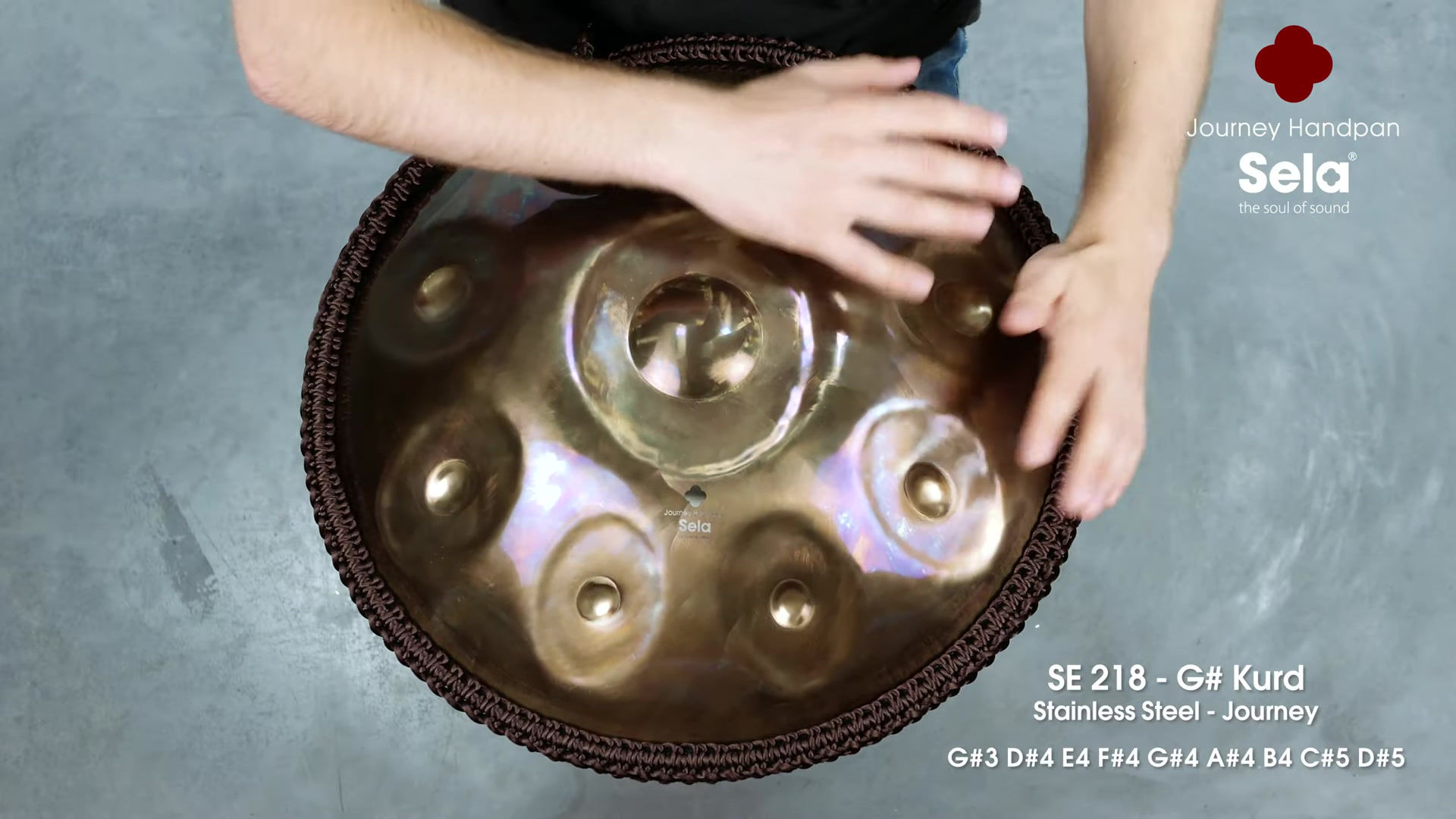 SELA SE 218 Handpan Journey - G# Kurd - Edelstahl - 9 Noten - Video