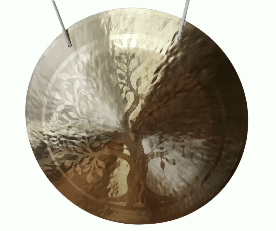 Feng-Gong Wind-Gong - Baum des Lebens - 24"/60 cm Hand-Gong Therapiequalität - Video MP3