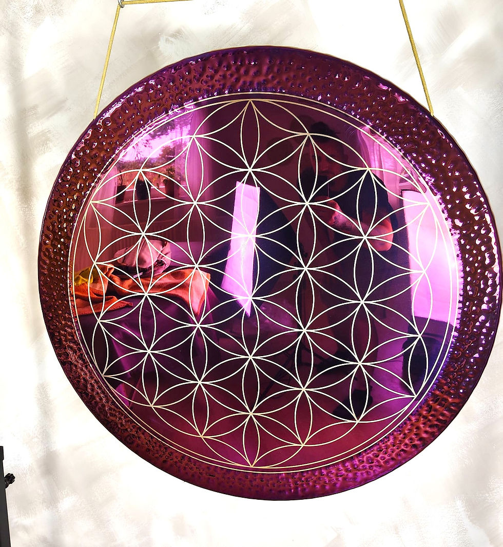 Neusilber Gong Spiegel Gong - Blume des Lebens - ⌀ 36 " / 90 cm - Chao Gong