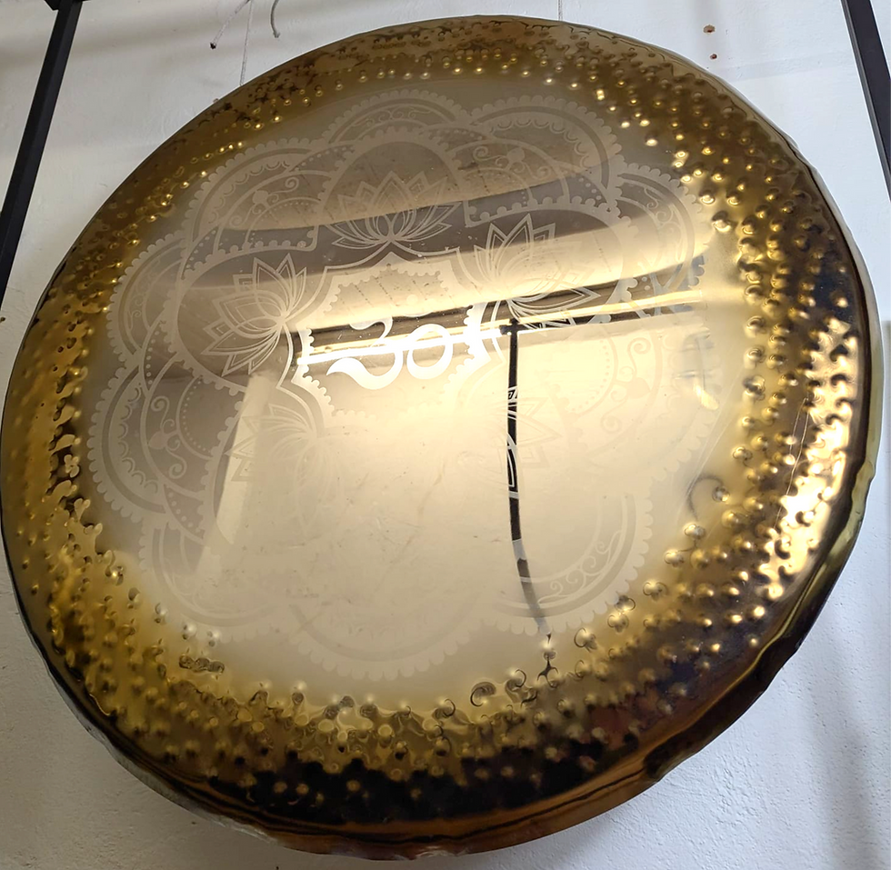 Miniaturbild: Mirror Spiegel Gong - Tam-Tam-Gong - Om-Symbol & Mandala - ⌀ 40" / 100 cm