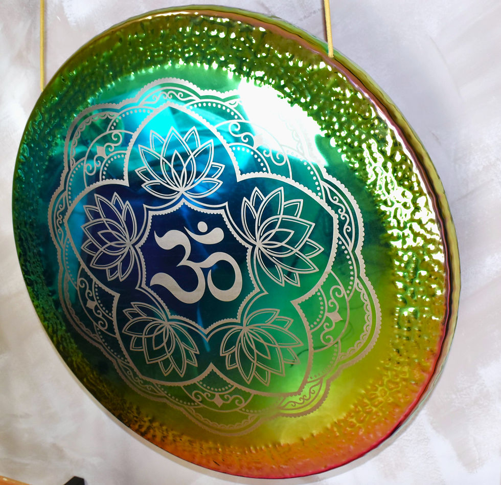 Miniaturbild: Neusilber Gong - Om Symbol - Regenbogen  - ⌀ 32 " / 80 cm - Tam-Tam-Gong