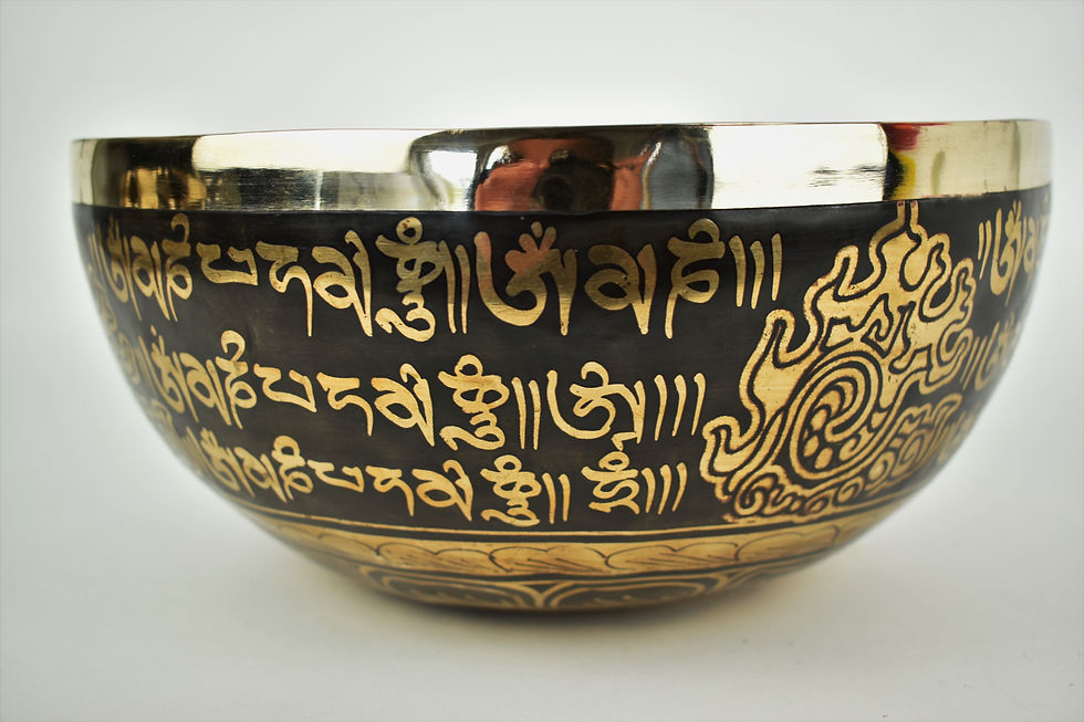 Miniaturbild: Klangschale - Löwenkopf / 7 Chakren - Gravur - 2035 gr.  26 cm - Klangmassage