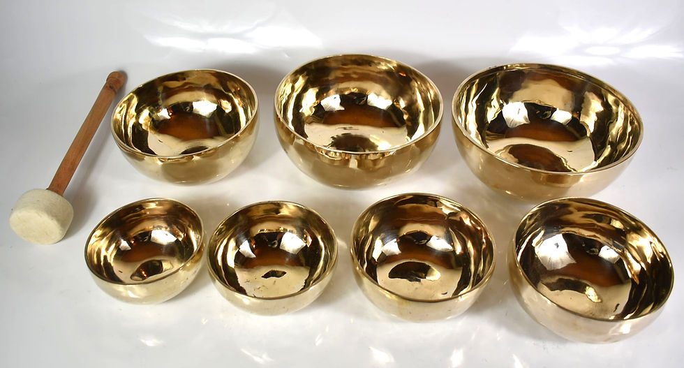 Klangschalen 7er Set - 6,4 kg - poliert - Meditation u. Klangmassage/Therapie