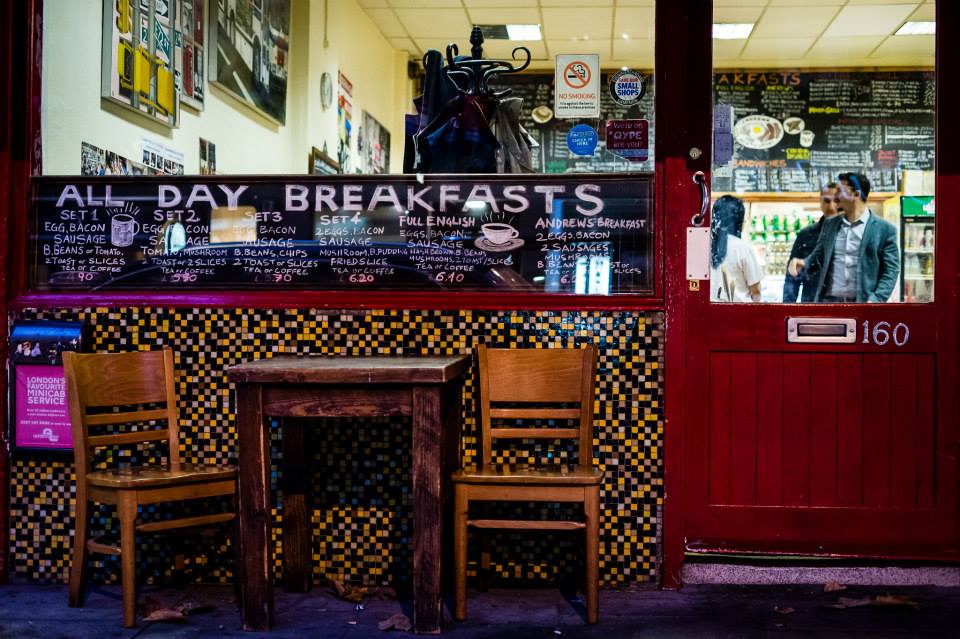 Full English breakfast at Andrews