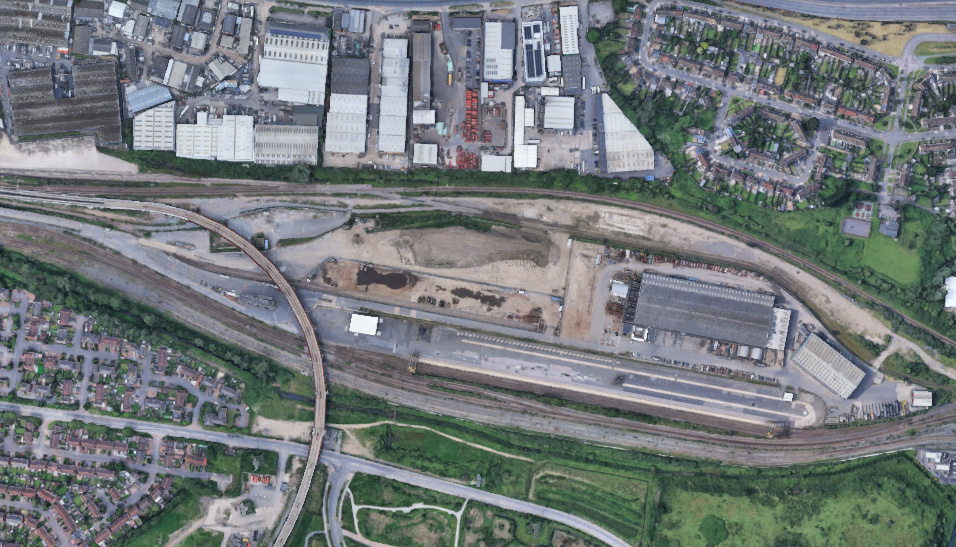 Image: Google Earth view of Barking Eurohub