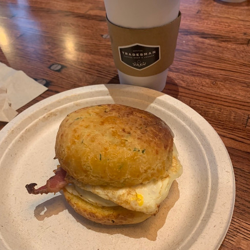 Breakfast sandwich at Tradesman