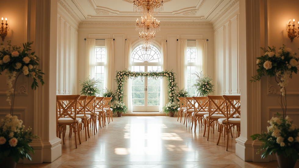 Eye-level view of a beautifully decorated wedding venue
