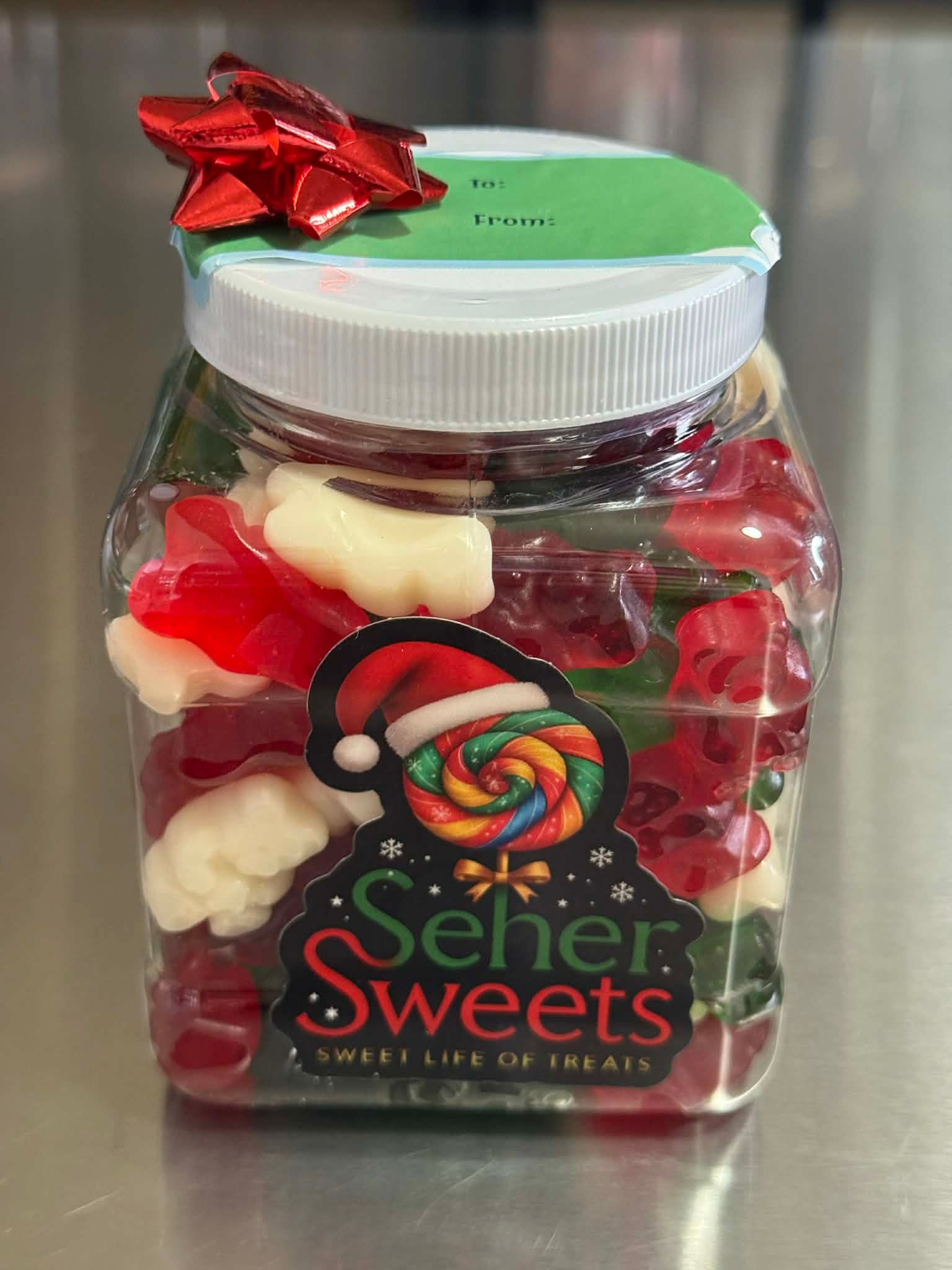 1 LB Christmas Gummy Bear Jar