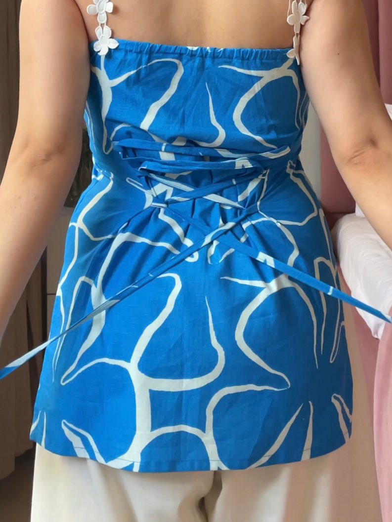 Thumbnail: Blue Floral Linen Kurti