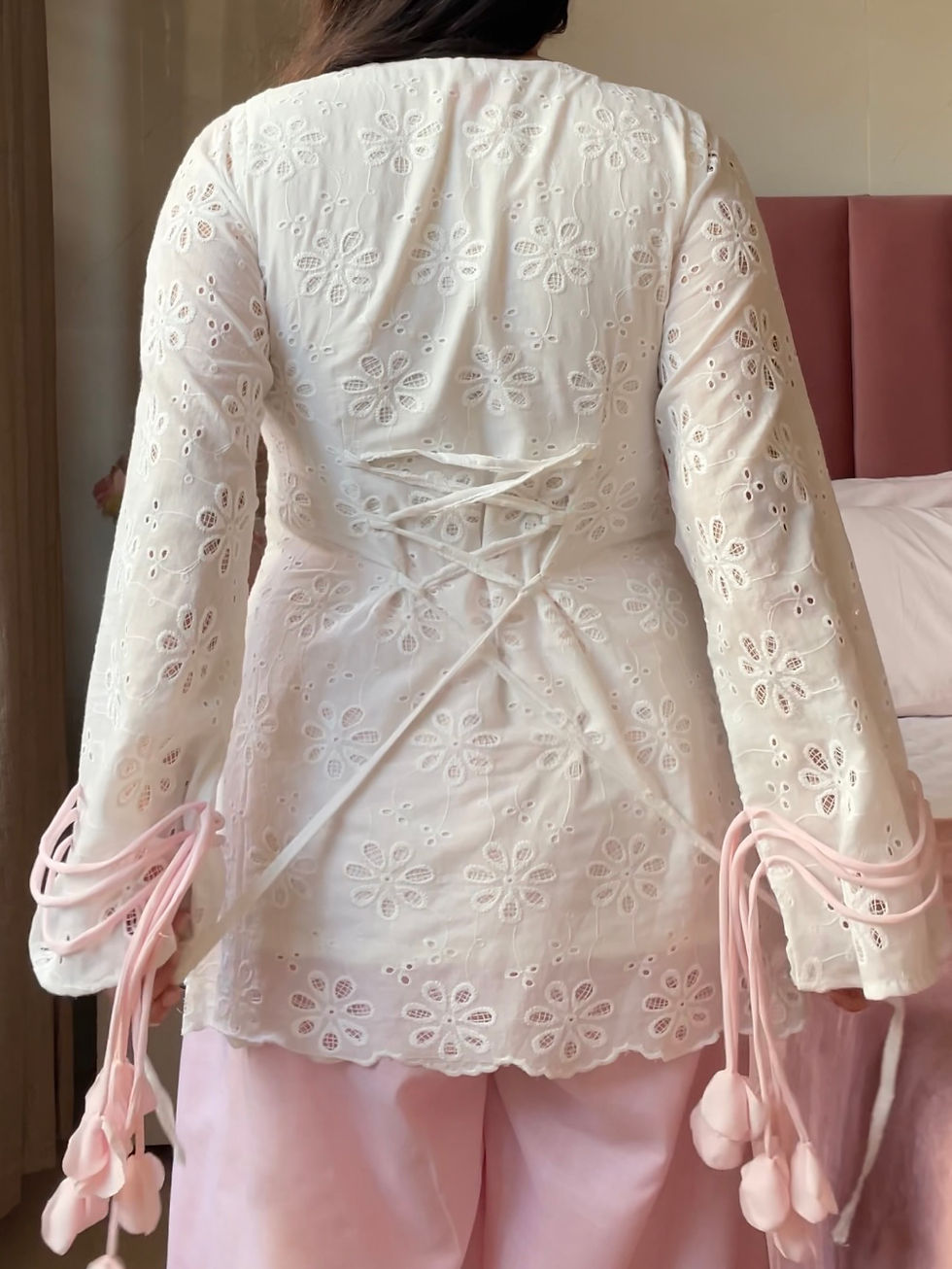Thumbnail: Schiffli Pankhuri Farshi Suit Set