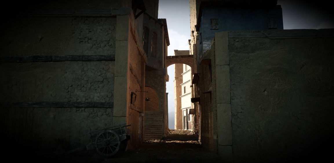 Ancient Roman arena 3D environment built in Unreal Engine 5 for a Peacock TV series with an LED wall displaying a real-time Unreal Engine 5 environment for a feature film.