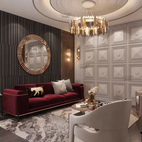 Artfully decorated family lounge with attention to detail and luxurious interior design finishes