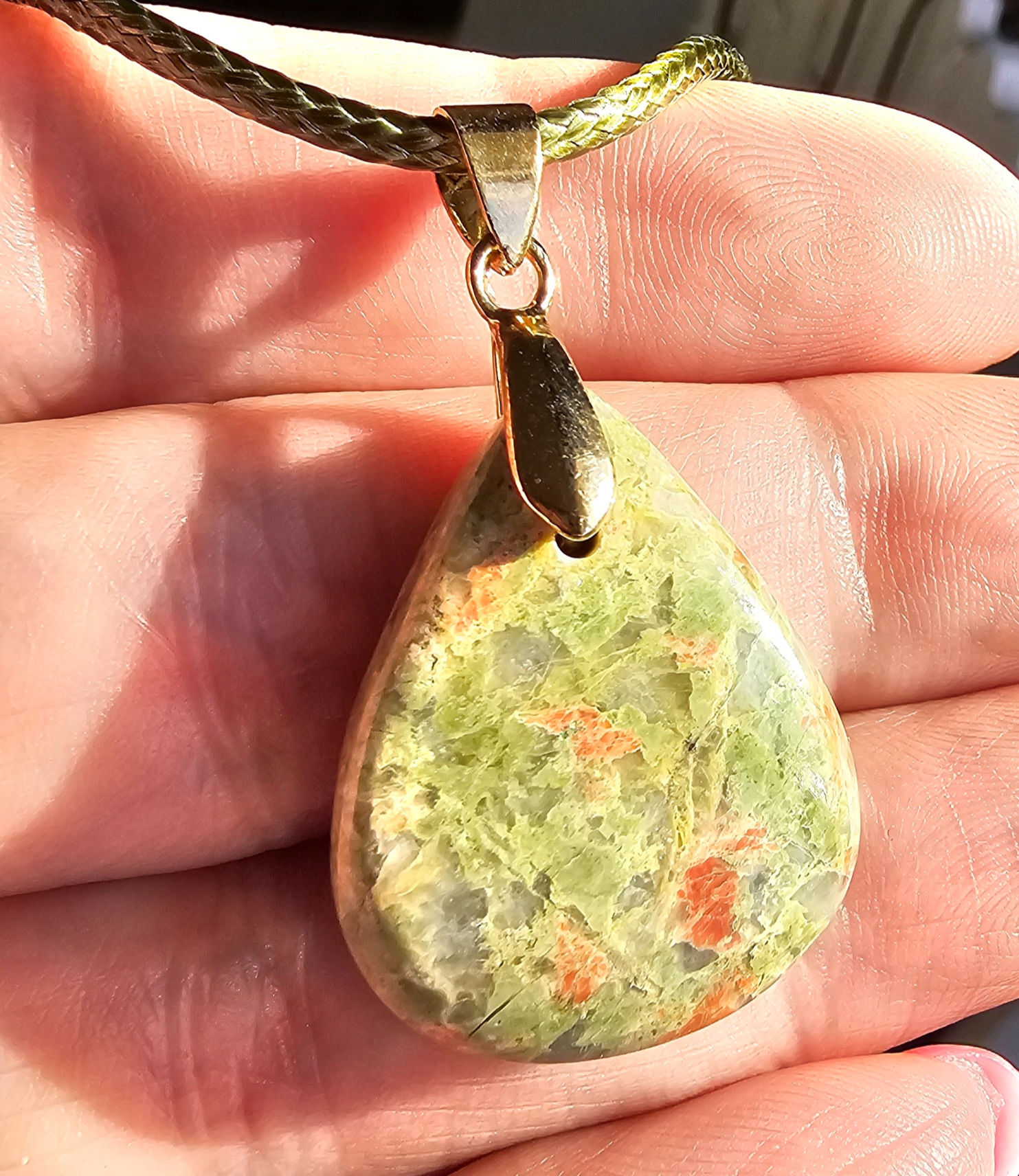 Item #1199 Unakite Pendant